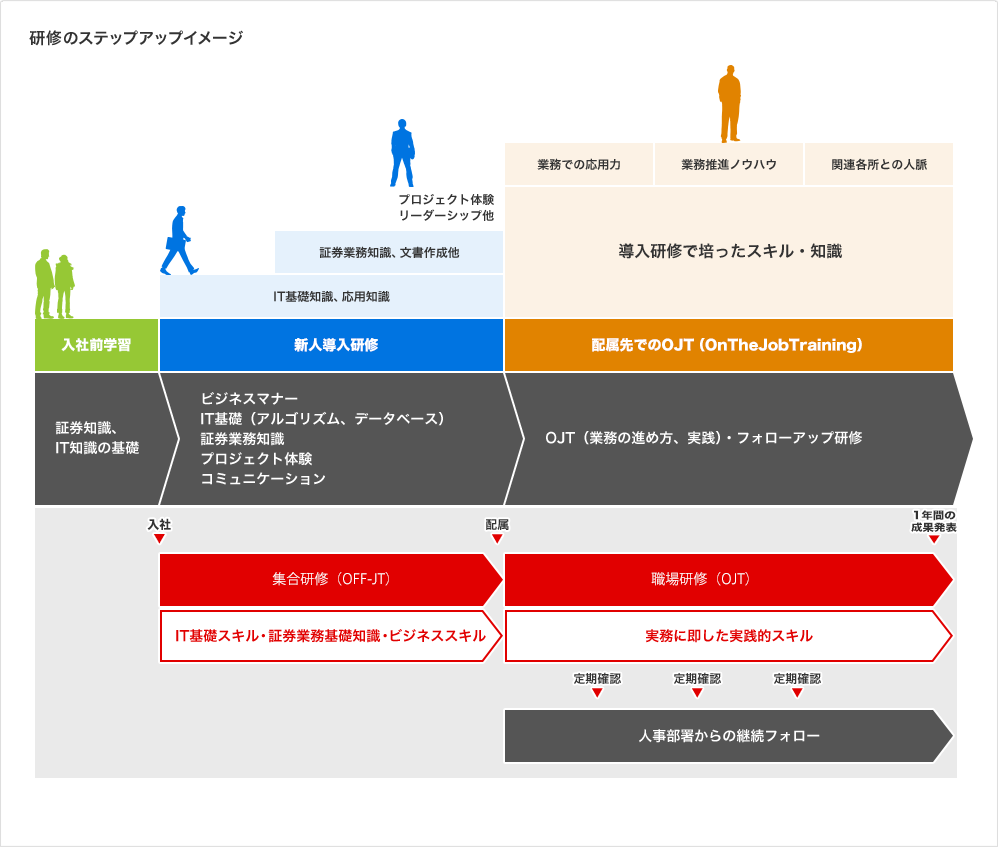 研修のステップアップイメージ