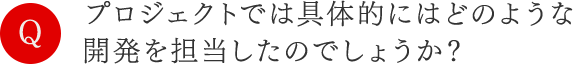 プロジェクトでは具体的にはどのような開発を担当したのでしょうか？