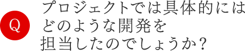 プロジェクトでは具体的にはどのような開発を担当したのでしょうか？