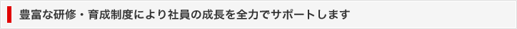 豊富な研修・育成制度により社員の成長を全力でサポートします